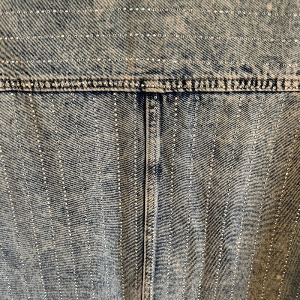 NWOT Vervet Striped Rhinestone Denim Jacket/Shacket Size Small - Picture 8 of 9